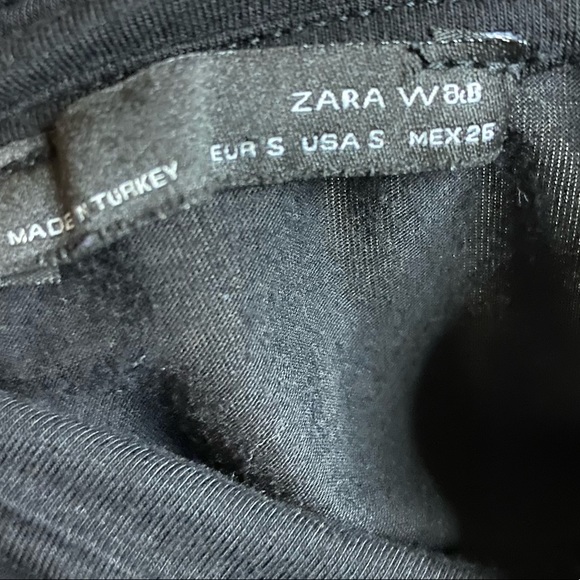 Zara Semi Sheer Black Short Sleeve Blouse Size Small - Picture 5 of 6